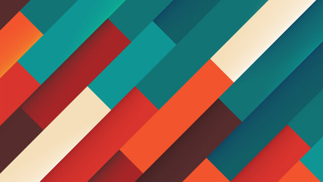 Vintage retro striped background with colorful orange and green diagonal design illustration