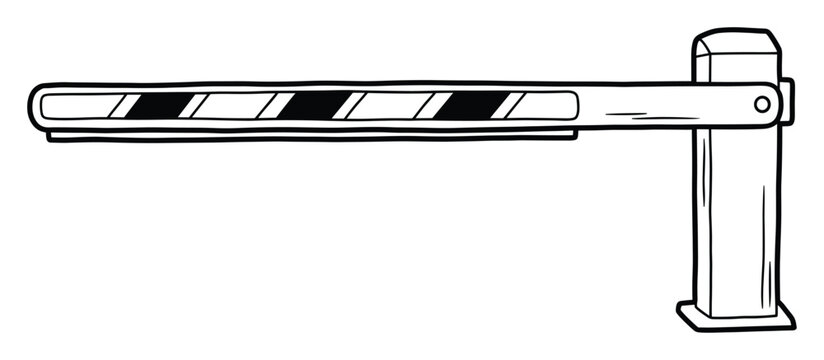 Hand drawn style boom barrier gate for access control or parking management applications