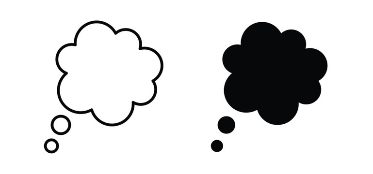 Think bubble icon editable stroke outline vectors. EPS10