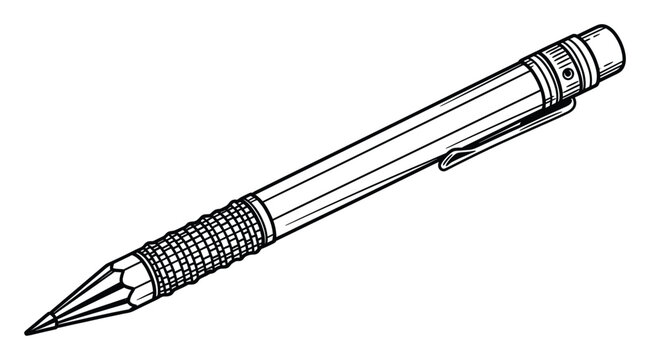 Professional mechanical pencil outline drawing for engineering, architectural, or technical design.