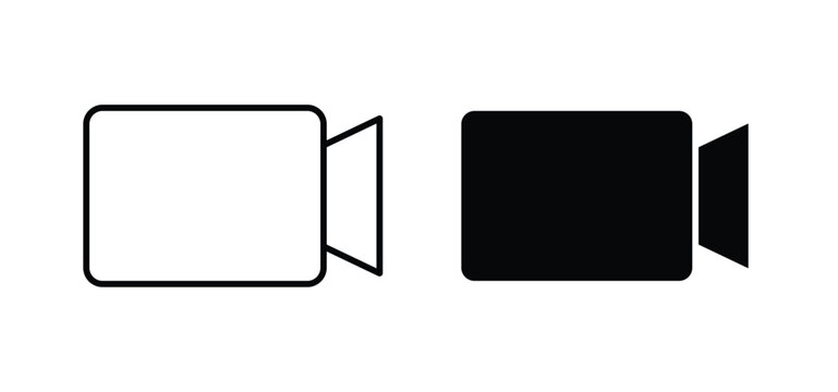Video call icon editable stroke outline vectors. EPS10