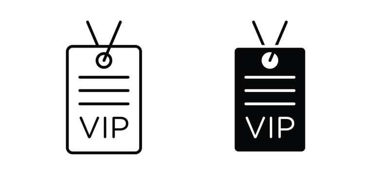 VIP pass icon editable stroke outline vectors. EPS10