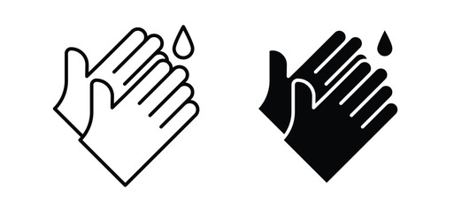 Fototapeta premium Wash hands icon editable stroke outline vectors. EPS10