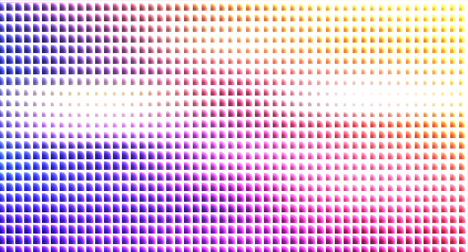 gradient dot pattern with colorful spheres on white background