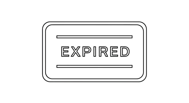 Expired Stamp Icon, Vintage Label, Retro Seal, Graphic Element
