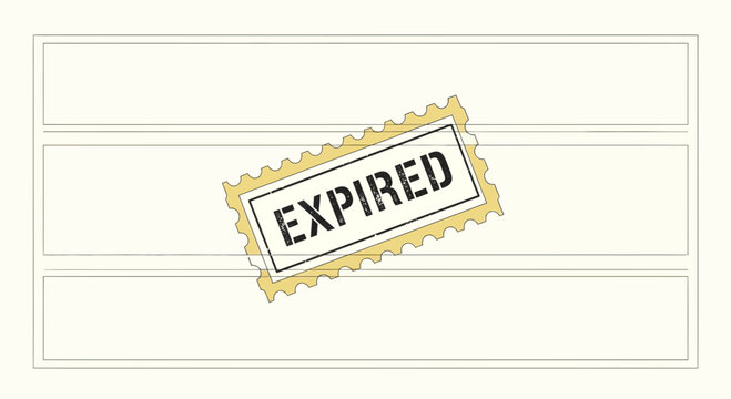 Expired Stamp on White Background - Concept of Time Running Out