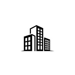 Fototapeta premium Modern Cityscape Icon: Minimalist Building Silhouette