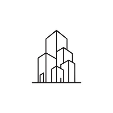 Modern Skyline Icon - Minimalist Cityscape Outline