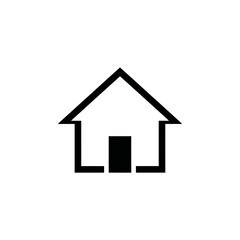 Fototapeta premium Minimalist house icon, simple outline, vector graphic