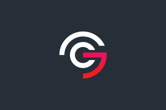 Creative Geometric Letter G or CG Growth Arrow Logo for Corporate Identity