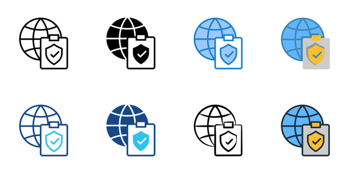 SSL icons set multiple style collection. Editable stroke 
