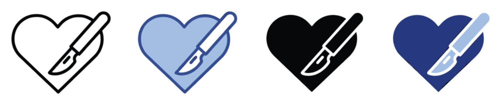 Surgical heart icon for medical procedures and cardiovascular health applications.