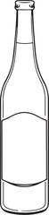 Obraz premium Lager Bottle (Beer Type) Hand-drawn Sketch Drawing Vector Illustration, Line Linear Symbol Black and White Engraving, Isolated