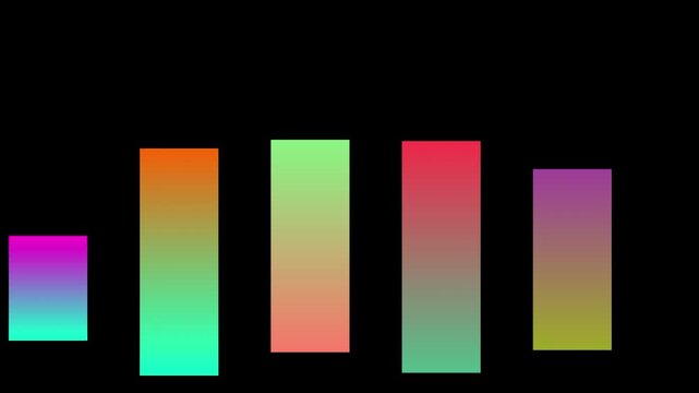 Colorful audio equalizer bars on black background, vibrant music frequency visualizer, digital sound wave spectrum for dj and podcasting