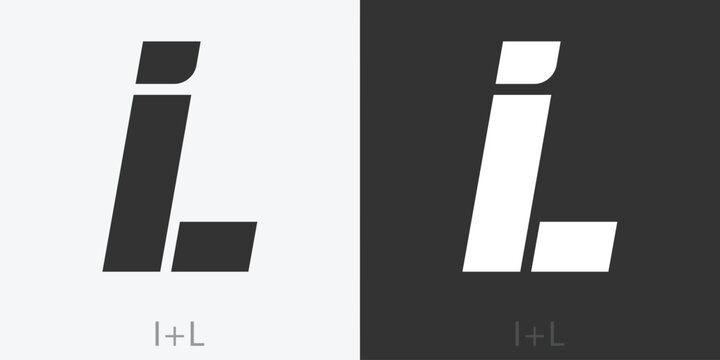 Minimalist modern letter I L logo geometric monogram brand identity vector