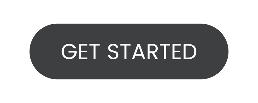 Get Started Dark Grey Pill CTA Button Minimal SaaS UI Web Interface Flat Design Vector Modern Action