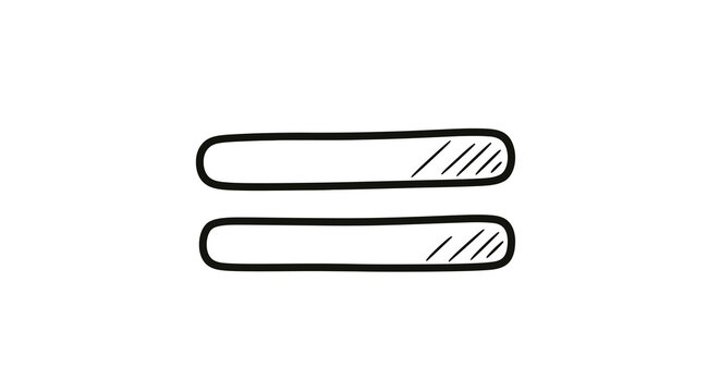 Handwritten Equal Sign Illustration, Black Ink Sketch of Mathematical Parity Mark, Minimalist Flat Icon Isolated on Clean White Background, Math Notation Doodle, Balance Symbol Graphic