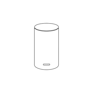 smart speaker outline modern wireless voice assistant home technology device isolated on white background