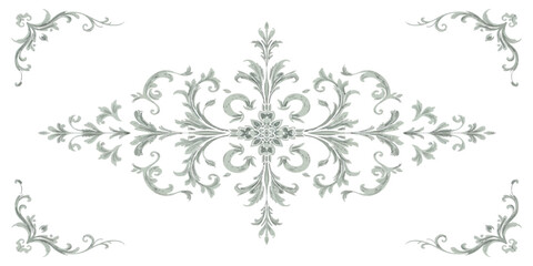 Vintage floral vector border pattern with ornate flowers and decorative leaves © Razu Ahmed Emran 2