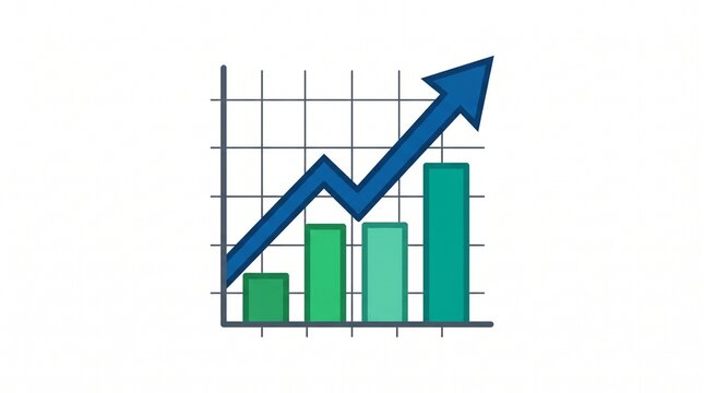 Increasing business growth chart graph