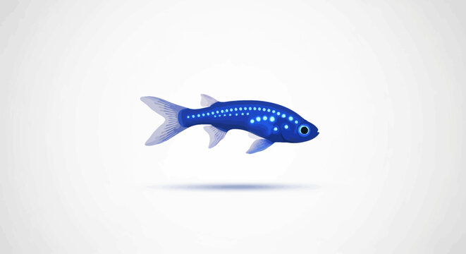 Glowing abyssal sea creature, deep-ocean neon anglerfish illustration, vibrant aquatic lifeform graphic design element, luminous marine organism symbol, vector flat icon isolated on white background.