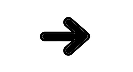 Obraz premium Minimalist Flat Vector Arrow Icon with Rounded Corners, Modern Directional Pointer Symbol Isolated on White Background for Web Interface Navigation and Graphic Design Layouts
