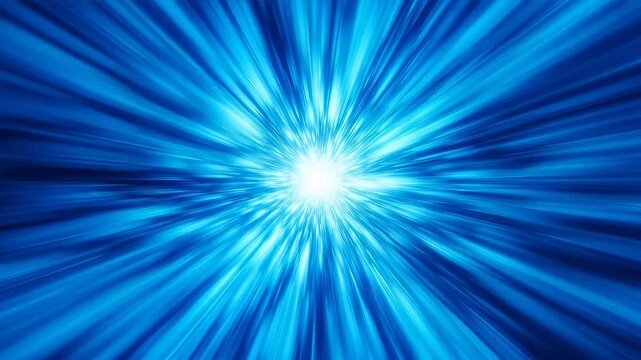 Bright white light source radiating blue purple beams in dark background