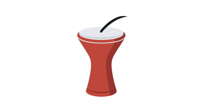 Membranophone musical instrument goblet drum darbuka doumbek djembe stroke icon isolated on white background flat graphic style vector illustration for music app design.