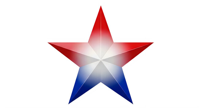 Usa independence day patriotic star red white and blue symbol isolated on transparent background for celebrations