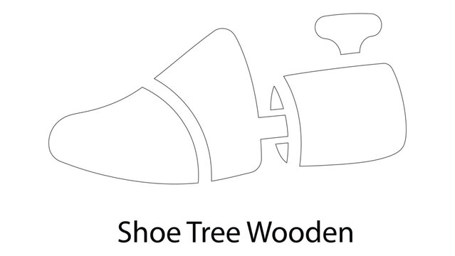 Vector icon of a wooden shoe tree, a device used to maintain the shape of shoes and prevent creases, isolated on white background