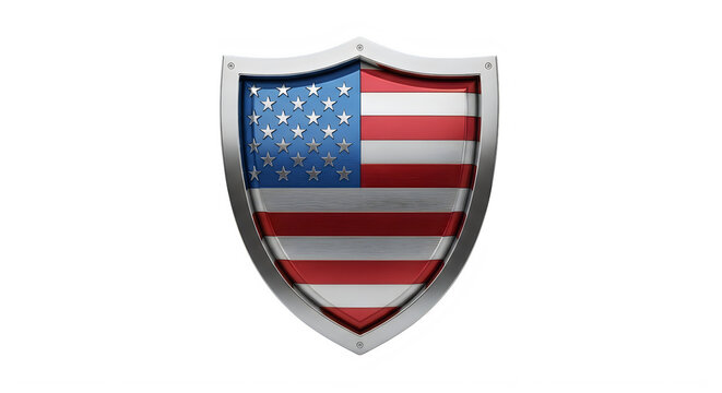 Usa independence day shield patriotic american flag design isolated on transparent background for celebrations and national pride