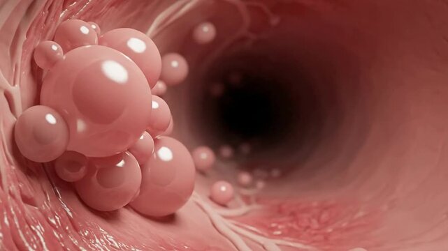 Detailed CGI Render of Nasal Polyps in a Human Nasal Cavity Showing Smooth Rounded Textures for Medical Awareness and Health Education