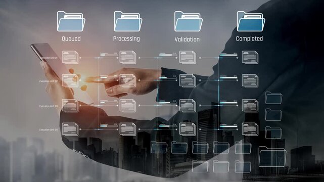 Task workflow system showing document progress through stages. Task tracking improves productivity, ensures visibility, task tracking supports planning, and task tracking manages status. Marrow