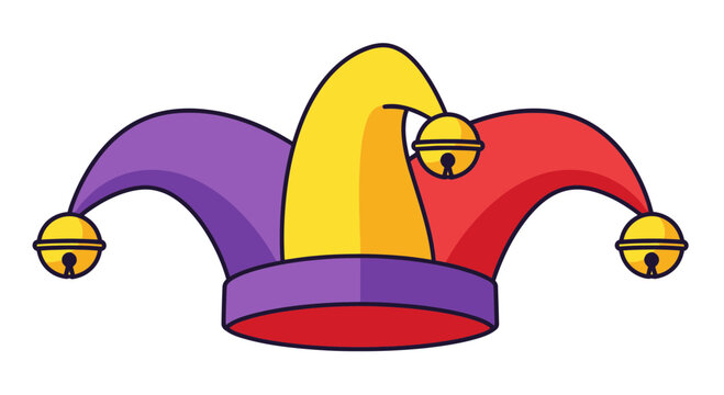 Jester Hat with Bells - Colorful Medieval Fool's Cap