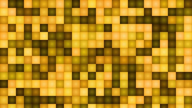 This animated background features a grid of shimmering golden and amber squares that pulse and shift in an abstract, hypnotic pattern.