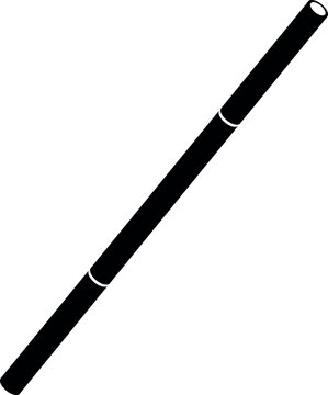 Black silhouette of a magic wand, props of a magician.