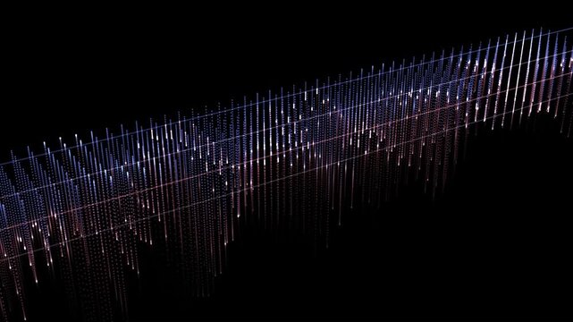 binary code background motion video. abstract blue background with lines. wave lines motion. sound background motion.