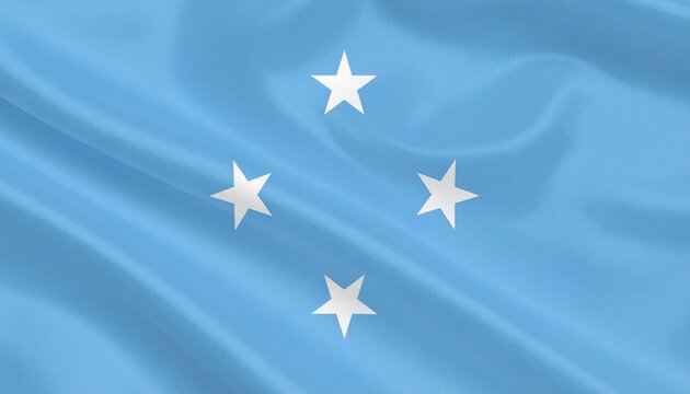 "Micronesia flag with four stars on blue field"