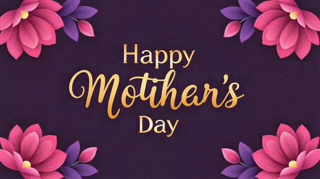 Happy Mothers Day Floral Celebration Background Animation 