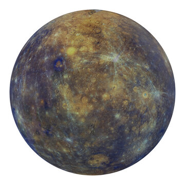 planet mercury isolated on transparent background 3d rendering illustration