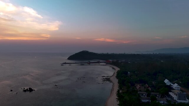 Sunset at beach on west Koh Samui, Thailand