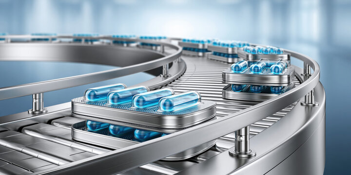 Pharmaceutical industry stainless steel conveyor with blister pack capsules conveying efficiency