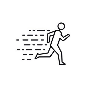 Running person icon with motion blur effect