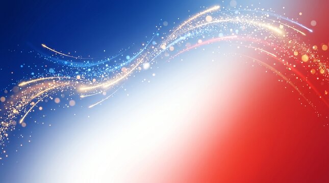 Bastille Day Abstract Tricolor Gradient with Festive Spark Trails and Elegant Clean Design for French National Day Celebration and Modern Graphics