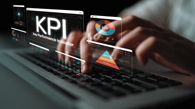 Business Professional Analyzing Key Performance Indicators with Advanced Data Visualization Tools on Laptop Screen in Contemporary Office Environment Sigmoid