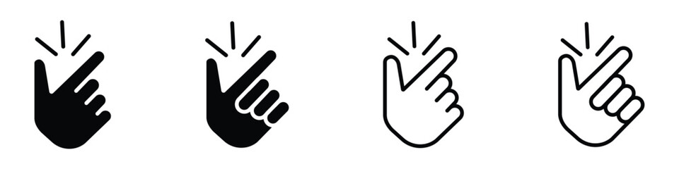 Fototapeta premium Easy icon, it's easy icon vector. Finger snap icon. Snap of fingers gesture. Easy icon finger snap gesture icon collection hand Click gesture symbol. Vector illustration.
