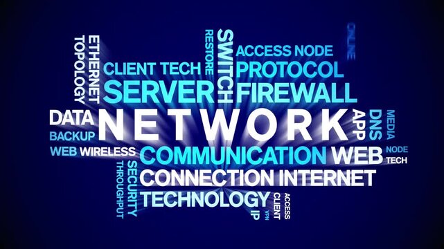 Network animated word cloud-gross domestic product animation tag kinetic typography seamless loop.