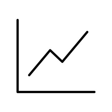 Line chart icon, simple linear graph symbol, business growth sign, vector illustration, editable stroke