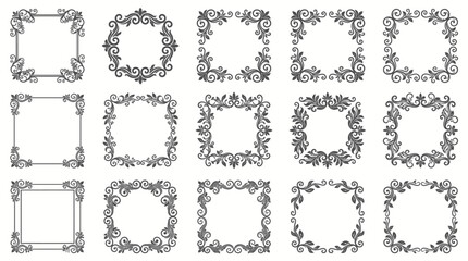 Obraz premium Decorative Floral Frames Collection - Ornate Scrollwork Borders