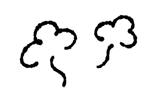 手書きのゆるい線で描いた湯気や香りを表現するもくもくとした漫符